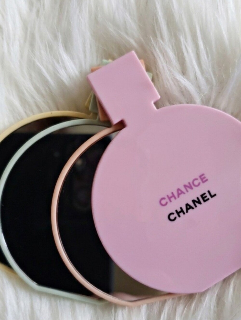 CHANEL Pink Chance Compact Mirror Stack